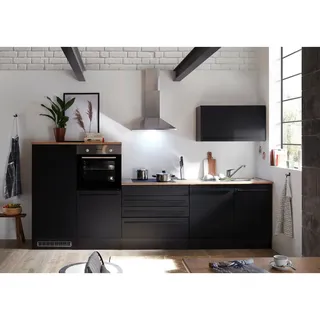 Die Möbelfundgrube Küchenzeile Jazz 320 cm schwarz