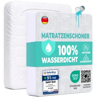 Matratzenschoner 160x200 cm wasserdichte Matratzenauflage Spannbettlaken Nässeschutz aus Baumwolle und Mikrofaser Inkontinenzunterlage Matratzenbezüg Atmungsaktiv für Bett und Matratze Waschbar
