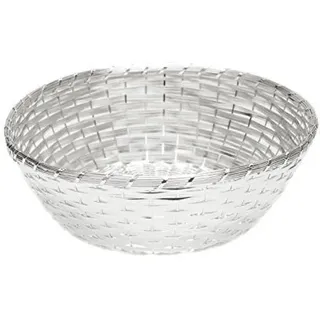 Brillibrum Design Brotkorb Geflochten 25cm ø Versilbert Anlaufgeschützt Servierkorb Rund Obstschale Körbchen Metall Rostfrei (Groß)