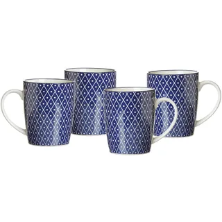 Ritzenhoff & Breker Kaffeebecher 0,35 l Blau-Weiß 4 St.