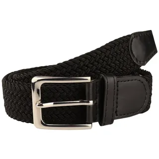MIRROSI Flechtgürtel Elastischer Stoffgürtel Flechtgürtel für Damen und Herren (3,5CM Breit, Atemungsaktiv, Super Weich) Geflochtener Stretchgürtel Dehnbarer Gürtel UNISEX schwarz 105cm (entspricht Bundweite 90 cm)