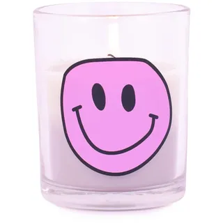 pajoma® kerze im Glas Beige - Grau 1 Stück | Smiley Design | 80g Wachs, Brenndauer ca. 16 Stunden, unbeduftet | Dekoration für Partys, Hochzeiten & Spa | Premium Qualität