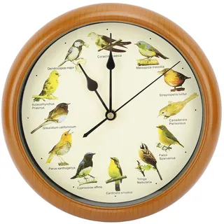 Stille Wanduhren 10 Zoll mit Vogelstimmen Weihnachtsmusikuhr Moderne Innenwanduhr aus Hochwertigem Material für Wohnzimmer Schlafzimmer Büro