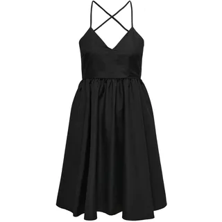 JDY Damen Kleid JDYSELENA S/L Short Dress WVN (DE/NL/SE/PL, Alphanumerisch, M, Regular, Regular, Black) - M