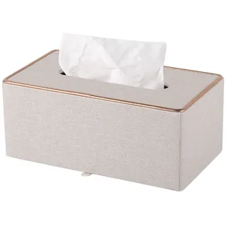 XNONE Kosmetiktücherboxen Leder Taschentücher Box,Rechteckig Taschentuchbox mit Magnetabdeckung,Tissue Box Holder für Esszimmer Badezimmer Schlafzimmer Büro Couchtisch Auto Dekor,Beige