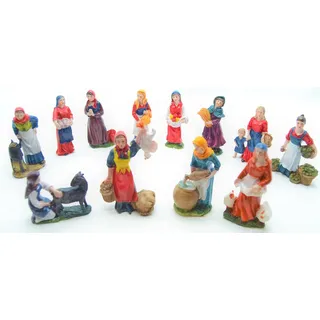 12 x Weihnachtsfiguren, 10 cm, WeihnachtsszenarienSet, Figuren von Landwirtsc...