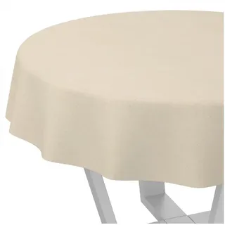 ANRO Tischdecke Alica Leinen Melliert Tischwäsche (Einzelstück 1-tlg), wasserabweisend Melliert Creme Rund 100cm beige Rund | Ø 100 cm x 100 cm x 100 cm
