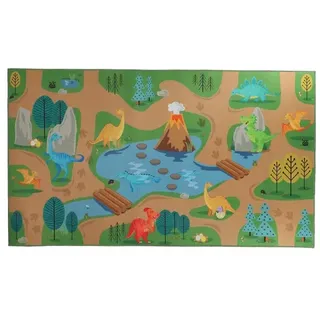 Esschert Design Kinder Spielteppich Dinosauriewelt Outdoor 140 x 80 cm