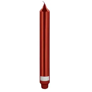 Fink Candle/Stabkerze, metallic rot,get./H.25,D.3