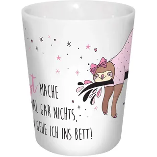 Tasse Faultier Daphne Bett | Becher | Porzellanbecher | Kaffeebecher | Mehrfarbig | Tee | Faultier | Kaffee | Porzellan | GEDA Labels | GEDA | Frühstück | 300 ml
