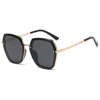 GelldG Sonnenbrille Retro Sonnenbrille Eckig Pilotenbrille Metallrahmen für Herren Damen grau|schwarz