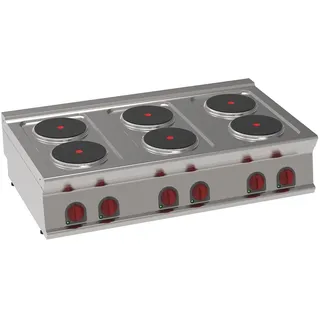 EURAST - Elektrischer kochfeld 6 runde platten - 1200x700x280 mm - 15600 W 400/3V - 35400617