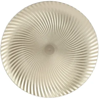 Dekoteller 33cm Kunststoff Spiralmuster - festliche Platzteller für verschiedene Anlässe - Tischdeko Unterteller für Hochzeit Jubiläum Weihnachten - Weihnachtsteller Weihnachtsdeko - Champagner