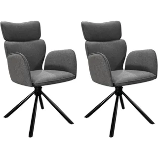 byLIVING Esszimmerstuhl Seattle Webstoff anthrazit 2er Set