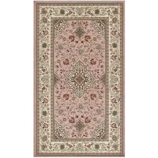 Pierre Tappeti Klassischer Orientteppich TABRIZ Rosa aus Chenille, Mehrzweck, waschbar, rutschfest, 85 x 150 cm