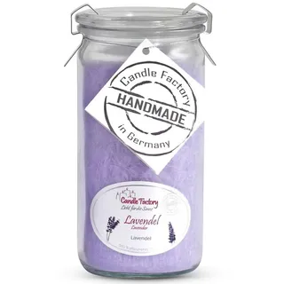 Landshop24 Duftkerze Candle-Factory Duftkerze aus Stearin im Weckglas Mini Jumbo (Duft: Lavendel), brennt bis zu 70h