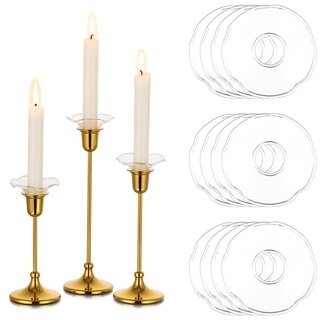 Glasseam Tropfschutz Kerze für Kerzenständer Glas: Klar 12er Kerzen Tropfenfänger für Kerzenhalter Modern Stabkerze Halter Kerzentropfschutz für Haus Wohnzimmer Adventskerzenhalter