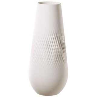 Villeroy und Boch Collier Blanc Vase Carré No. 3, 11,5 x 11,5 x 26 cm, Premium Porzellan, Weiß, Hoch