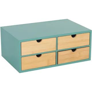 Relaxdays Aufbewahrungsbox 14 x 33 x 21 cm 4-tlg. mint/natur
