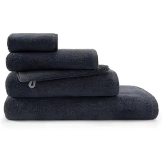 Bassetti Granfoulard Frottee-Set New Shades Doubleface Gästehandtuch + Handtuch, 100 % reine Baumwolle, Jacquard, Anthrazit G2