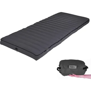 Human Comfort Luft Bett TC Chatou Luftmatratze Camping – Aufblasbare Isomatte 203x80x13 cm – Komfort Luftbett für Camping & Gästebett – 100% Baumwolle – Grau