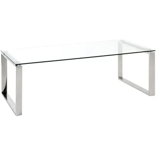Haku-Möbel Couchtisch Transparent Edelstahl 120 x 60 x 40 cm