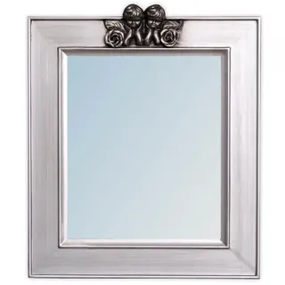 barock Wandspiegel ENGEL antik Spiegel Holzrahmen ANGELO 48x40cm silber antik