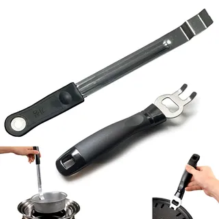 Hayaww Grillrostheber Edelstahl Heber für Grillrost Edelstahl-grillrost-Heber Zum Grillen Gusseisengitter Heber Edelstahlkopf Grillrost-Heber Holzkohlegrills Gasgrill BBQ- Rostgrabber (C)