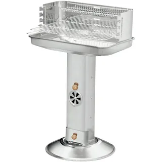 Säulengrill FamilyStar 58,5x38,5x90cm Edelstahl Holzkohlegrill