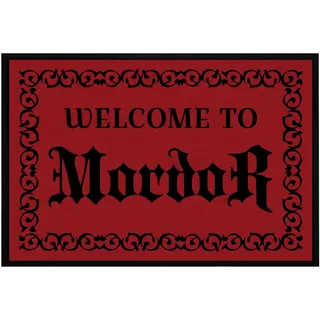 OM3® lustige Fußmatte mit Spruch - Welcome to Mordor - rutschfest & waschbar - 60x40cm -