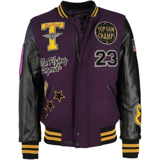Collegejacke TOP GUN "TG20213031" Gr. 50 (M), lila (purple) Herren Jacken Übergangsjacken
