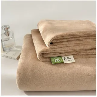 Winter Bettlaken ohne Gummizug 120x230cm bis 240x270cm Samt Extra Warm Betttuch Haustuch Laken Flanell Spannbetttücher(Brown,120x230cm)