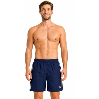 bugatti® - Badeshorts/Badehose für Herren in schwarz oder Marineblau mit weißen Seitenstreifen - XL