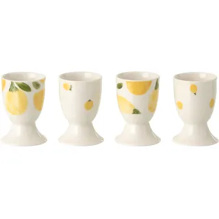 J-Line Eierbecher Zitrone - Keramik - weiß/gelb - 4er-Set