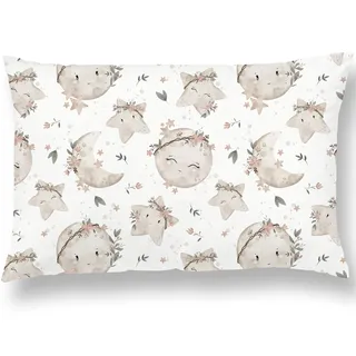 Kinderkissen Mit Kopfkissenbezug Aus Baumwolle 33x45 cm - Kopfkissen Geeignet Für 1 Bis 3 Jahre - Kinder Kuschelkissen - Weiches Kinder Kopfkissen Hypoallergen - Ideal Fürs Bett, Reisen, Schläfchen