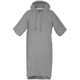 TOM TAILOR Surf Poncho für Damen und Herren, S-M, 100% Baumwolle/ Frottier, Badeponcho mit Kapuze, Bauchtasche und Logostickerei, Grau (Moody Grey)