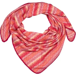 Stylebreaker Dreieckstuch Zick-Zack Webmuster in Rot-Orange-Rose | Gr.: onesize