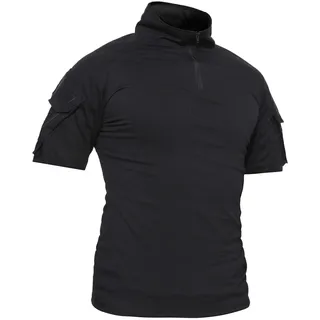 LiliChan Tactical Short Sleeves Herrenhemden Military Shirt Outdoor Shirt Tactical Combat Shirt mit Reißverschluss - L
