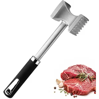 ENGFGH Fleischklopfer, 27 cm Doppelseitig Antihaft Schnitzelklopfer, Doppelseitiger Schnitzelklopfer, Fleischplattierer Spülmaschinenfest, Fleischhammer für Schnitzel, Koteletts, Steaks