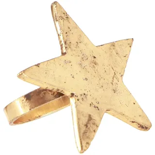 Goldene Stern Serviettenringe Antik Metall für Weihnachten 4er Set