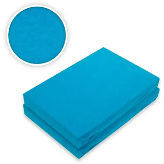 EXKLUSIV HEIMTEXTIL Jersey Spannbettlaken Premium  Marke Doppelpack  60 x 120 - 70 x 140 cm Türkis