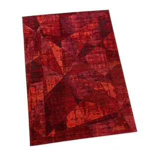 Vintage Teppich Triangolo 200 x 290 cm Mischgewebe Rot
