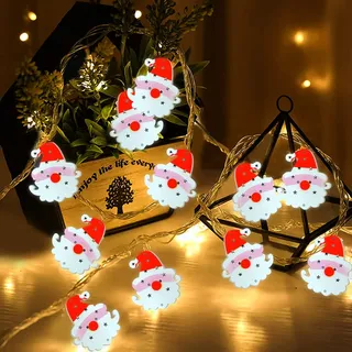 Lichterkette Innen Weihnachten,1,5m Weihnachtslichterkette Weihnachtsbaum | 10er weihnachtsbeleuchtung Warmweiß Innen Weihnachten Lichterketten Deko, für Party, Weihnachten, Balkon