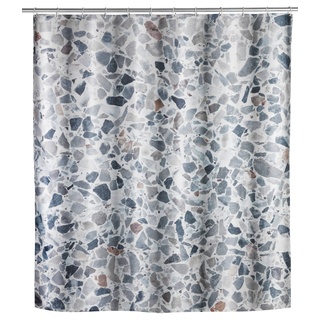 WENKO Duschvorhang Terrazzo 180 x 200 cm Polyester Grau
