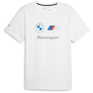 PUMA Herren T-Shirt - Motorsport, BMW MMS ESS LOGO TEE, Baumwolle, kurz, einfarbig Weiß L