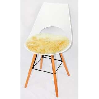 Heitmann Felle Stuhlkissen Lamm, rund, Sitzauflage, Sitzfell, rund, Ø 45 cm, echtes Lammfell, waschbar beige