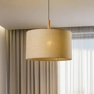 Hängeleuchte Deva Nature, einflammig, Textilschirm Nature TK Lighting, dimmbar, für Wohn- / Esszimmer, Textil / Stoff / Seide, Skandinavisch - 50 cm - 50 cm - 30 cm