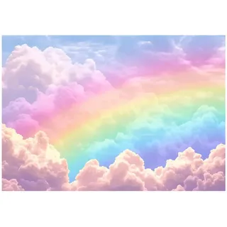 WallArena Fototapete Kinderzimmer Mädchen Regenbogen Kindertapete 150x105