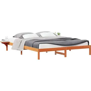 Bettgestell mit Nachttischen Wachsbraun 180 x 220 cm - Braun