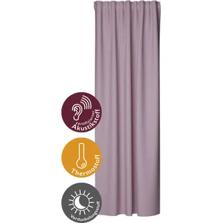 Homing Vorhang HOMING "Galdin" Gr. 1, rosa (rosé), B:140cm H:245cm, Polyester, Gardinen, Verdunklungsvorhang, blickdicht, Thermo, Energiesparend